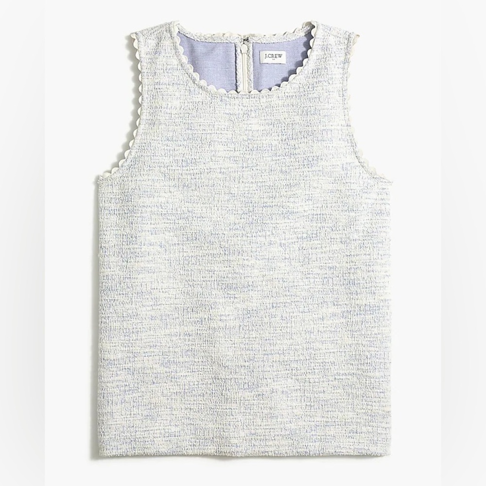 J.Crew Textured Sleeveless Top in Light Blue and White